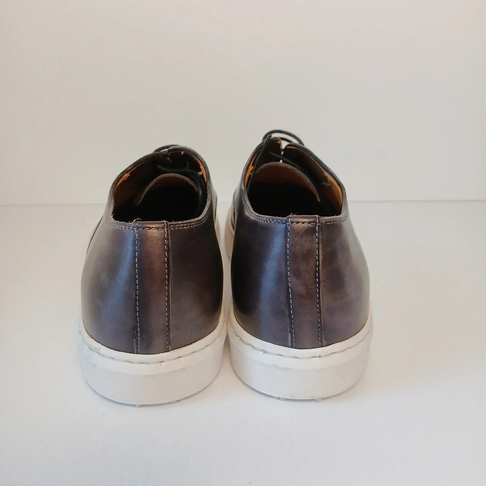 Magnanni Mens 22684 Leather Cap Toe Oxford Sneaker Burnished Grey Size 7 M NEW